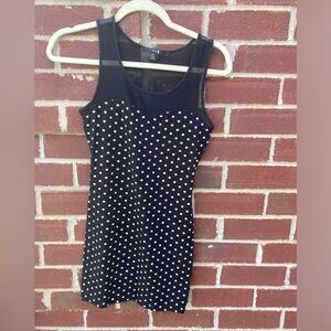 Forever 21 Black and White Polka Dot Mini Dress Size Small (Y)